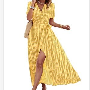 Yellow Chevron Maxi Dress